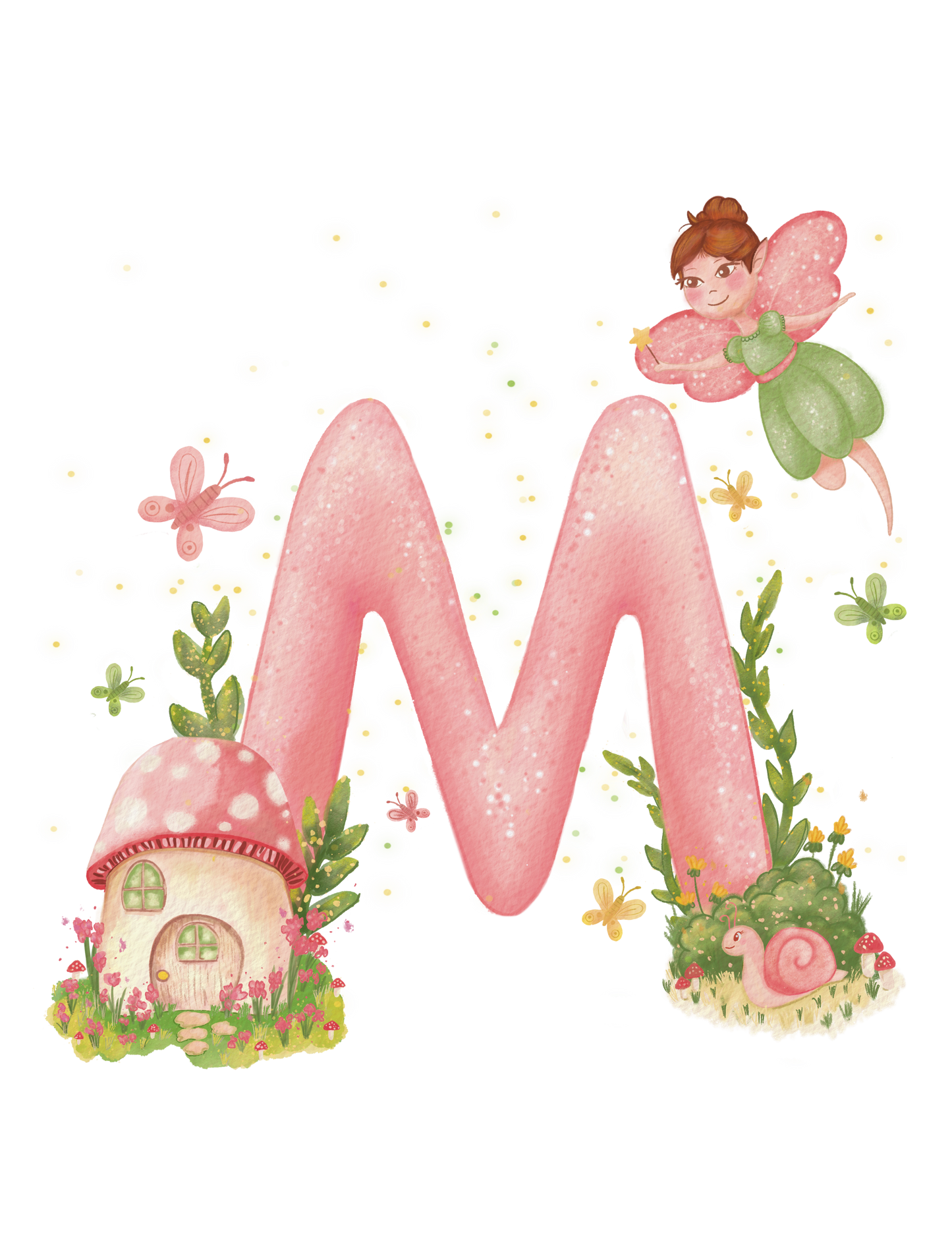 Litere personalizate 30x40 cm – Ținutul zânelor