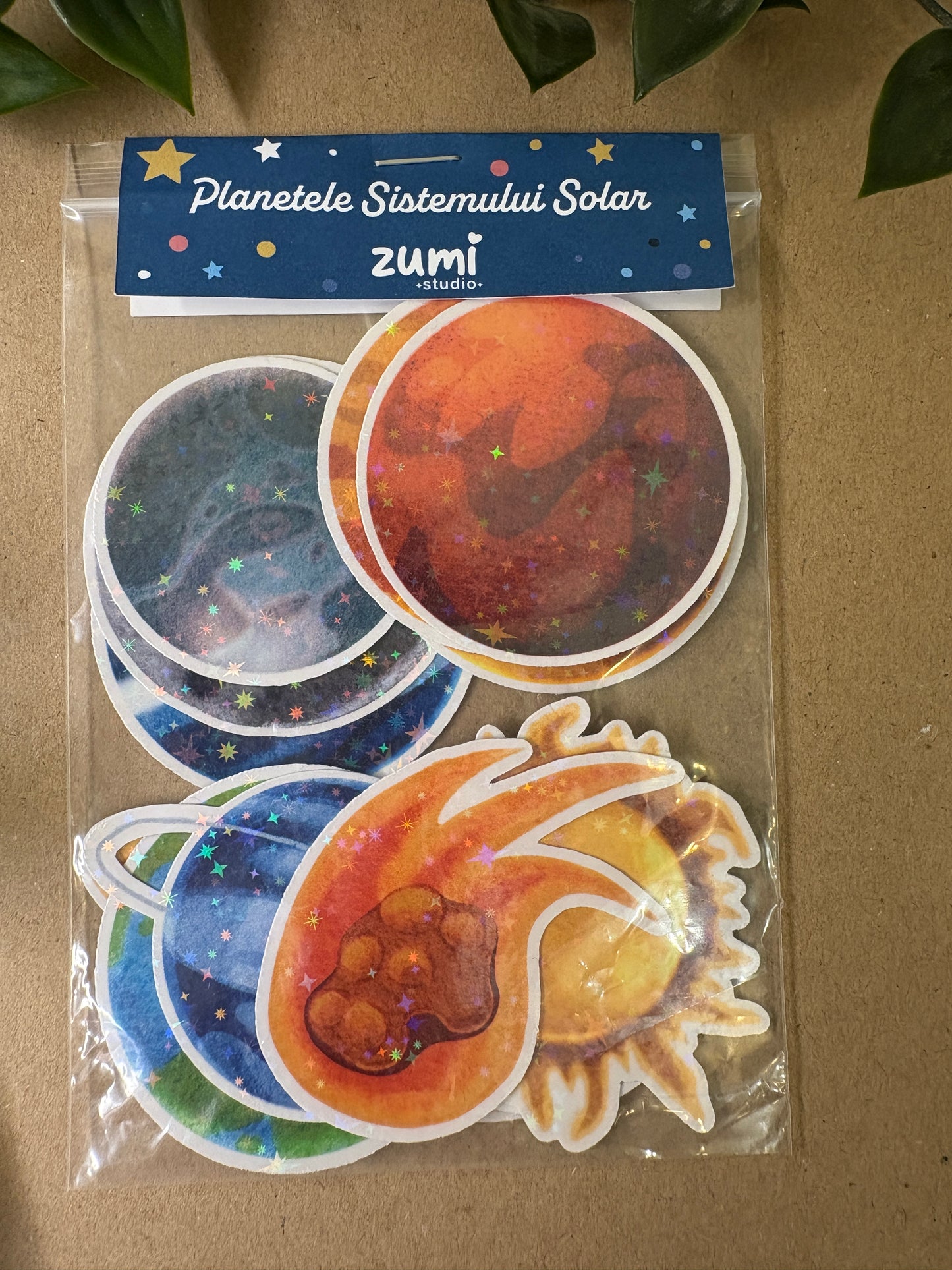 Stickere Die-cut - „Planetele Sistemului Solar” – Holografic