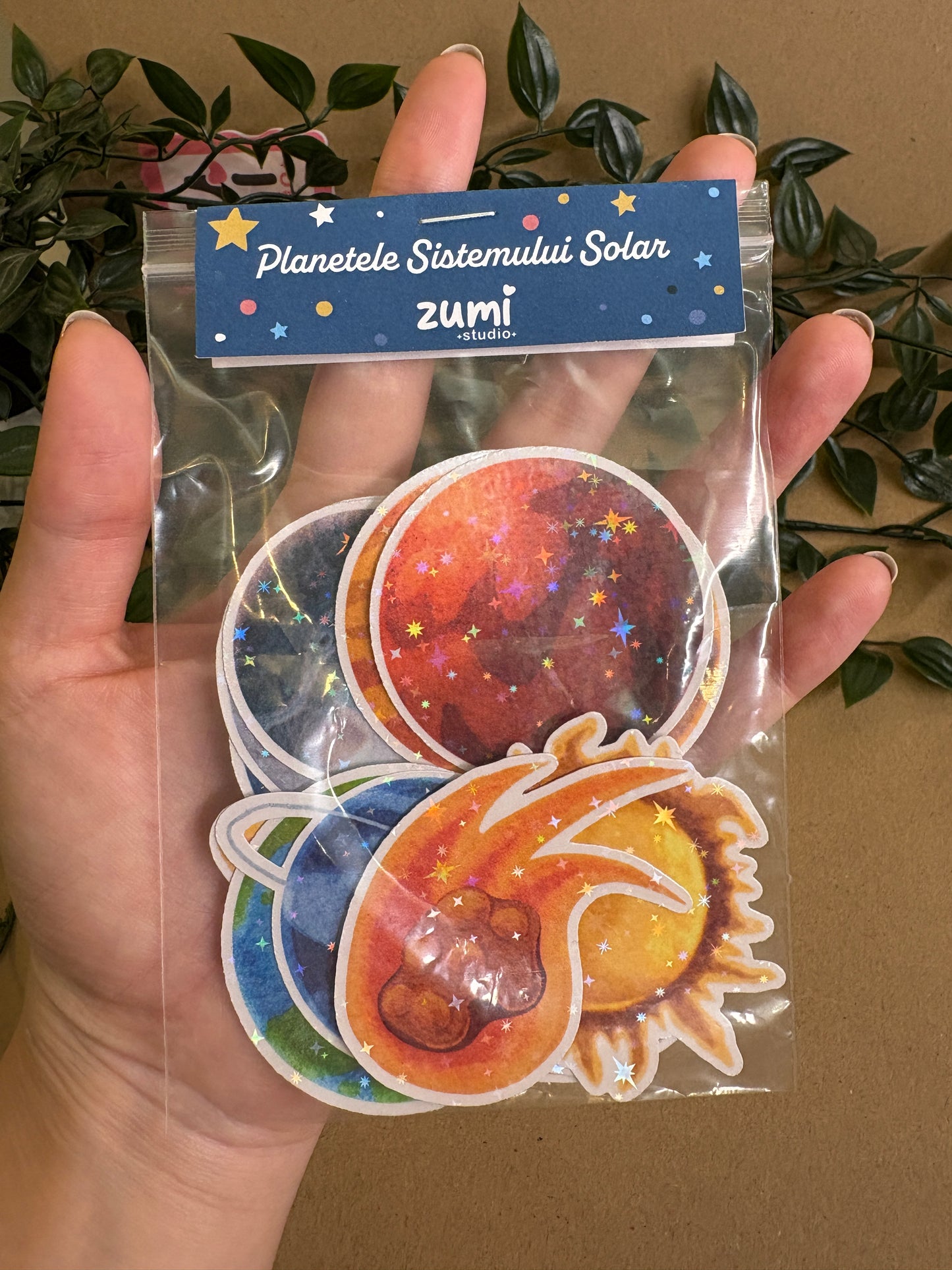 Stickere Die-cut - „Planetele Sistemului Solar” – Holografic