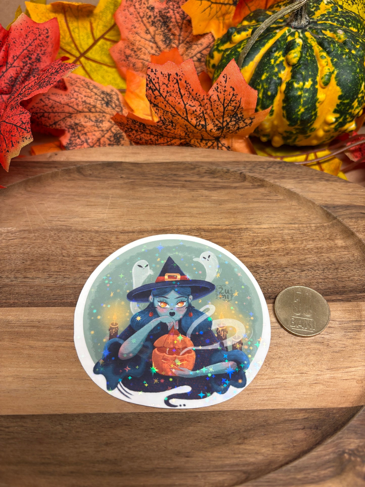 Sticker Die-cut - „Vrajitoarea misterioasă” – Holografic