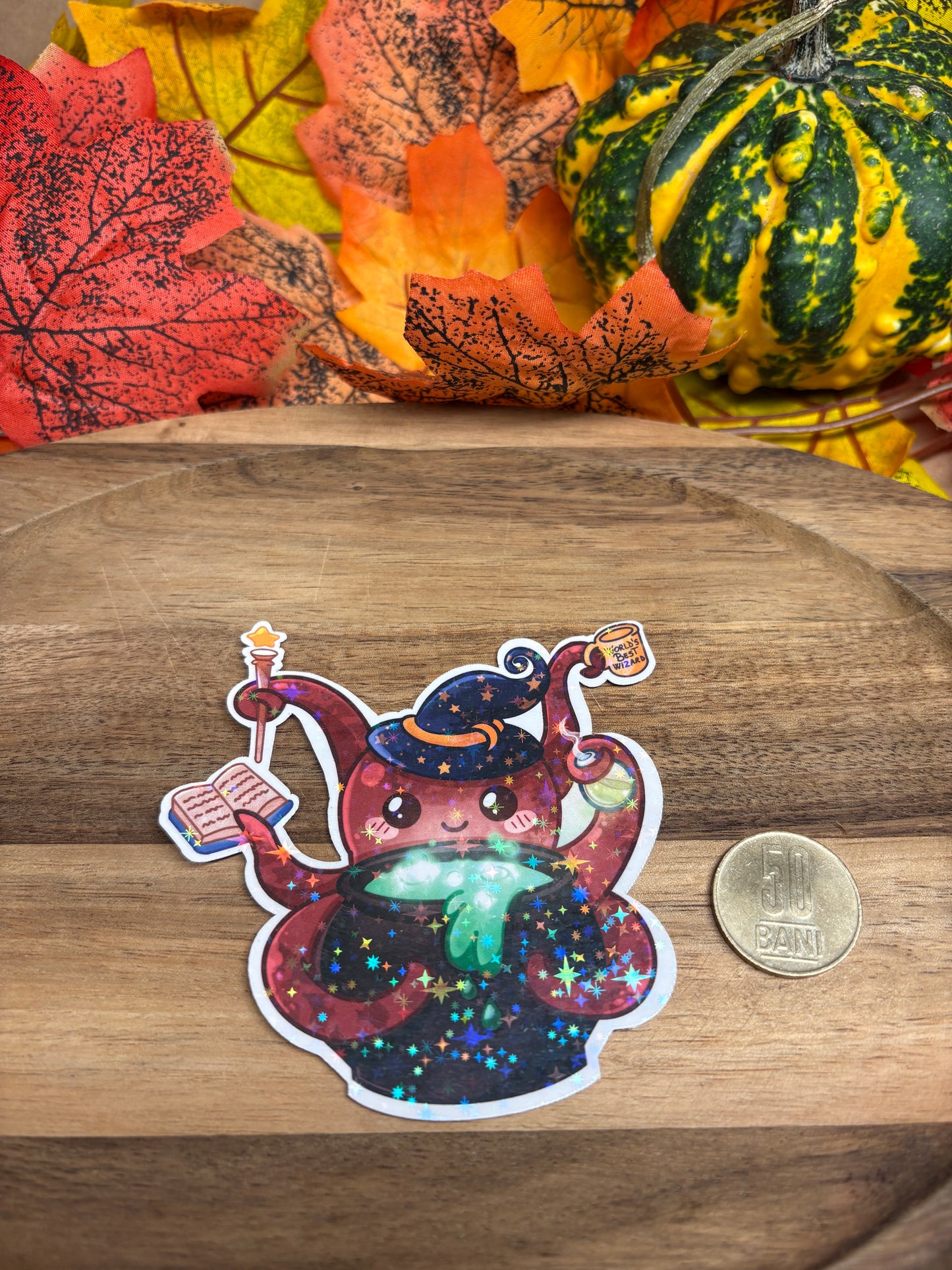 Sticker Die-cut - „Octopus Alchimist” – Holografic