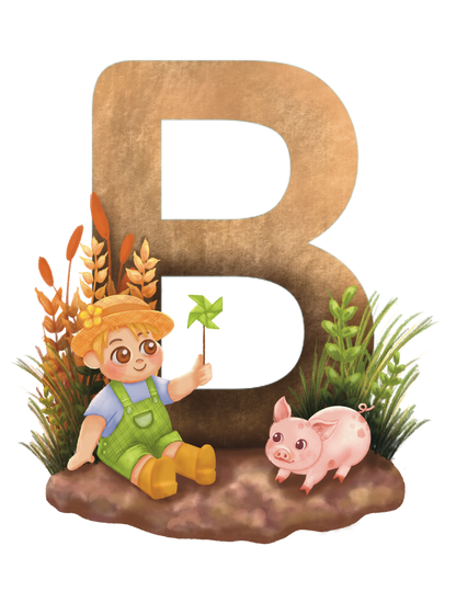 Litere personalizate 30x40 cm – Viața la fermă