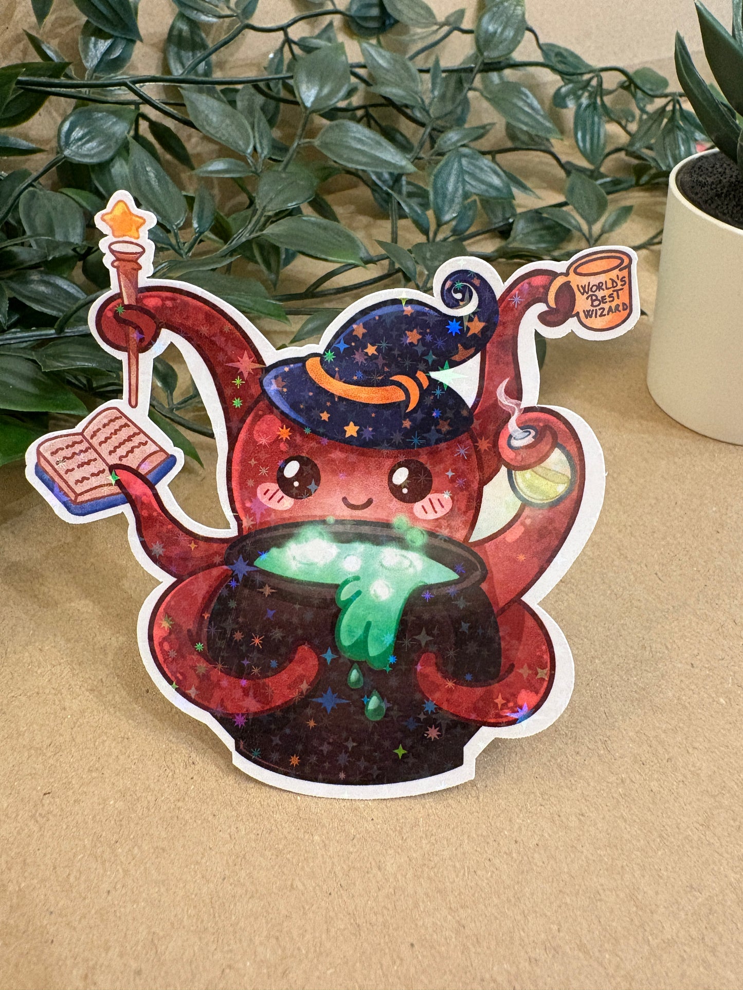 Sticker Die-cut - „Octopus Alchimist” – Holografic