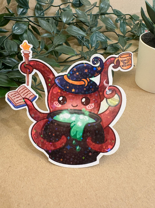 Sticker Die-cut - „Octopus Alchimist” – Holografic