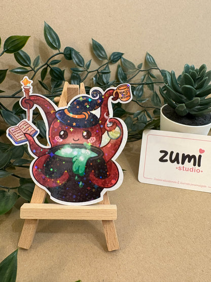 Sticker Die-cut - „Octopus Alchimist” – Holografic