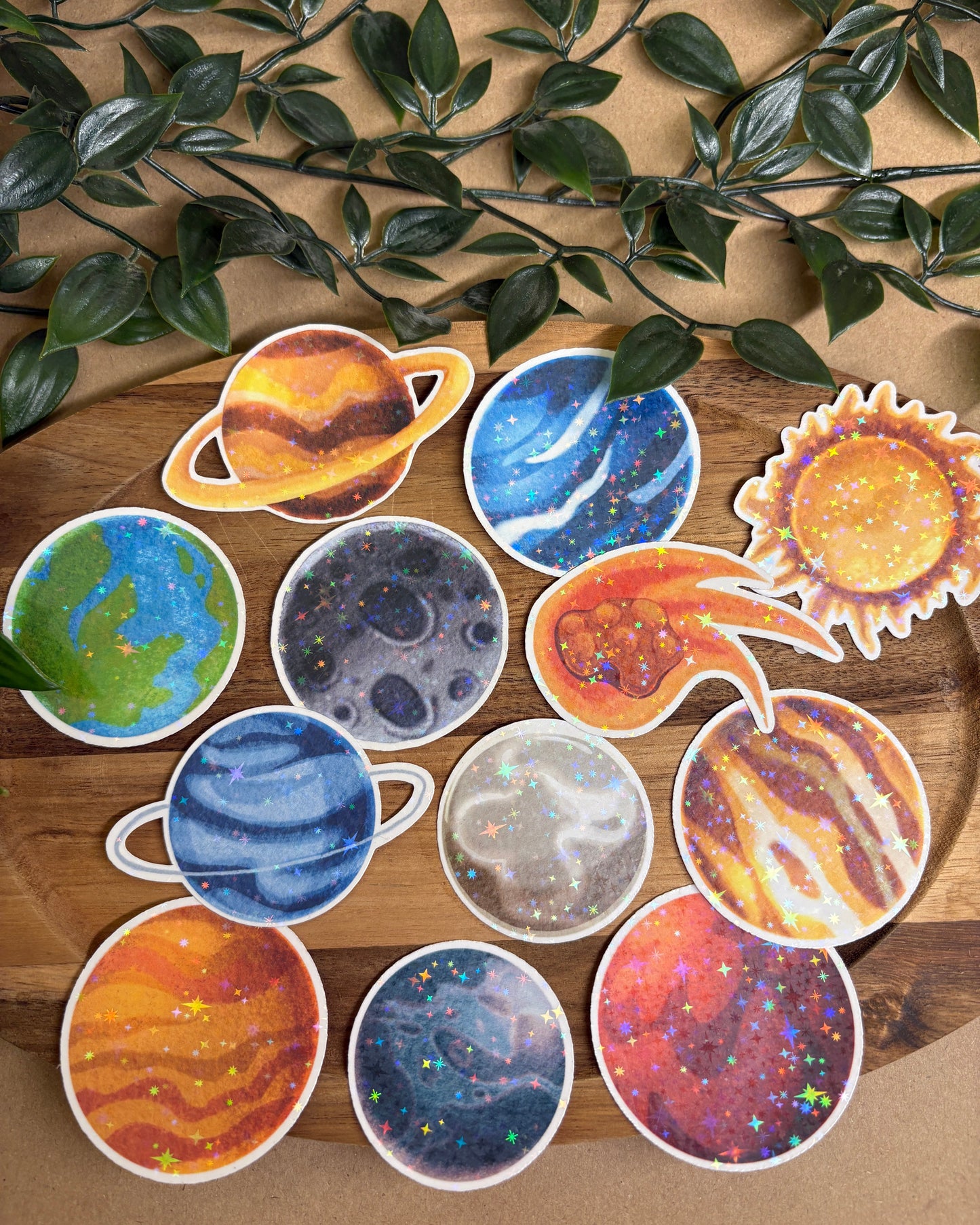 Stickere Die-cut - „Planetele Sistemului Solar” – Holografic