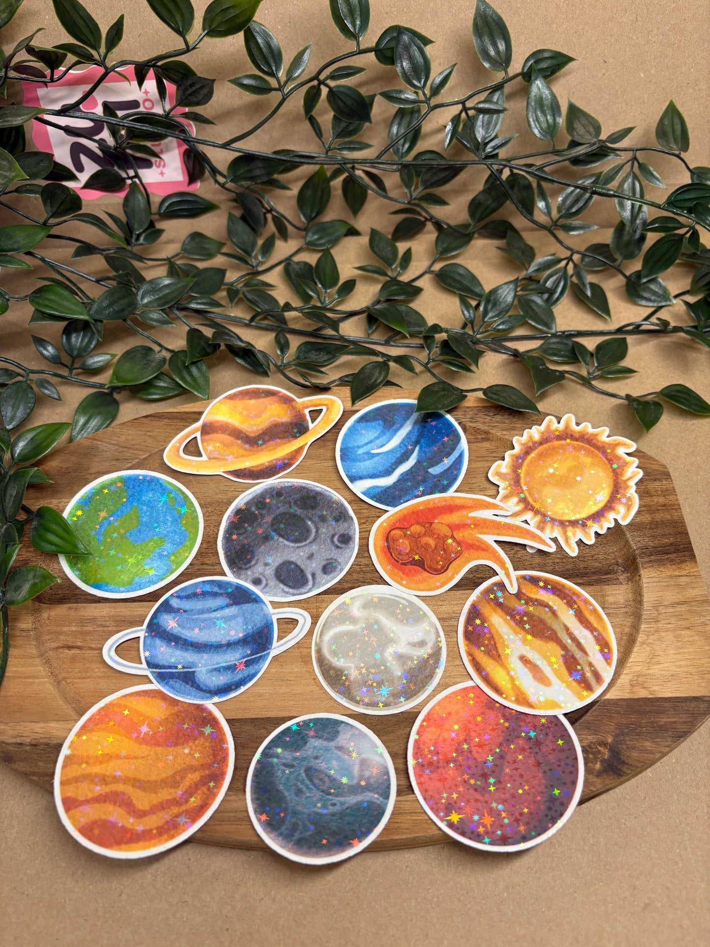 Stickere Die-cut - „Planetele Sistemului Solar” – Holografic