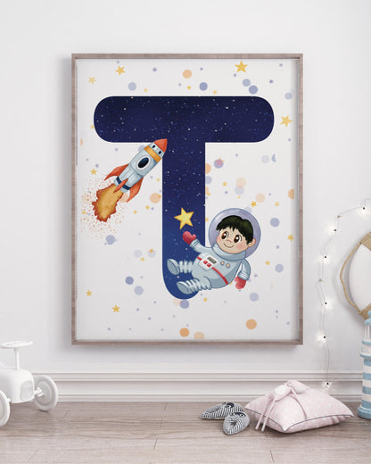 Litere personalizate 30x40 cm – Aventură în spațiu
