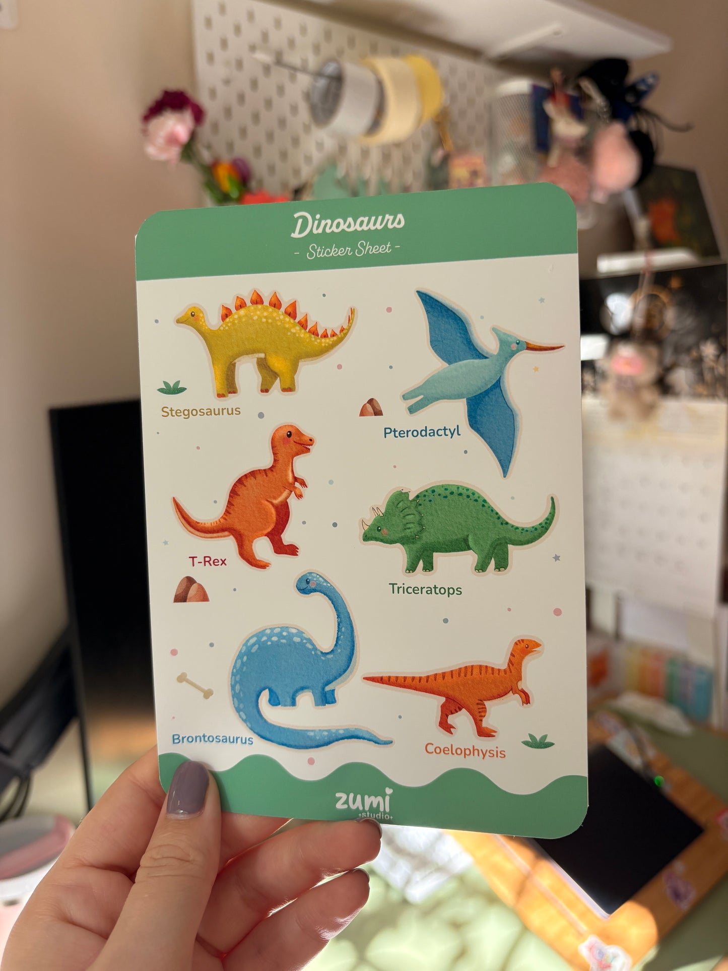 Sticker Sheet „Dinozaurii” – A5, Hârtie Mată